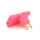 Трійник + перехідник 3 in 1, UK/US-EU, 220В, 10А, поворотний 180 °, Pink - зображення 3
