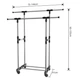 Вешалка для одежды с телескопической системой double pole dc0025 155x75x35 см стойка для одежды - изображение 4