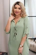 Льняное женская платье-рубашка SOLINNA Модель 073 Оливковый, 60-62 - изображение 2