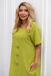 Женское льняное платье SOLINNA Модель 078 свободного кроя Оливковый, 52-54 - изображение 2