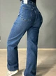 Джинсы женские Its Basic 3421-2 straight fit прямые стрейчевые 40 синие - изображение 3