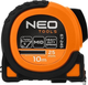 Рулетка NEO Tools Super Black сталева 10 м x 25 мм з автоматичним блокуванням, 2 кнопками стоп та магнітом 67-245 (5907558472271) - зображення 1