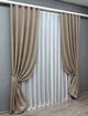 Комплект готових штор VR-Textil Льон Мішковина № 113ш Світло-кавовий 100х270 см 2 шт (31-019) - зображення 3