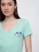 Футболка хлопковая женская GAP 425449780 S Зеленая (1159842382) - изображение 4