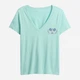 Футболка хлопковая женская GAP 425449780 S Зеленая (1159842382) - изображение 5