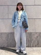 Джинсовая куртка женская Uniqlo 648200456 2XL Голубая (1159842135) - изображение 4