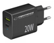 Мережевий зарядний пристрій Esperanza 20W USB-C + USB-A Black (5901299960561) - зображення 1