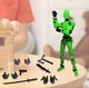 Фигурка-конструктор Робот Lucky 13 Dummy Lucky Puppets многошарнирный подвижный робот с сменной формой и аксессуарами (меч, топор, оружие), 14см (цвет - зеленый) - изображение 6