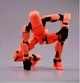 Фигурка-конструктор Робот Lucky 13 Dummy Lucky Puppets многошарнирный подвижный робот с сменной формой и аксессуарами (меч, топор, оружие), 14см (цвет - красный) - изображение 4