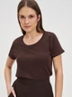 Футболка женская Moodo L-TS-4672 XL Темно-коричневая (5904152527383) - изображение 1