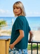 Футболка хлопковая оверсайз женская Moodo L-TS-4693 XL Темно-зеленая (5904152531823) - изображение 2