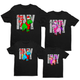 Футболки Family Look Кавун Коні Happy New Year M 4 шт Чорний ФП013158(M) - изображение 1