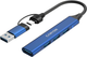 USB-hub Canyon DS-02 4in1 USB-A/C Blue (CNS-TDS02BL) - obraz 1
