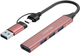 USB-хаб Canyon DS-02 4-в-1 USB-A/C Pink (CNS-TDS02P) - зображення 1