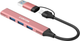 USB-хаб Canyon DS-02 4-в-1 USB-A/C Pink (CNS-TDS02P) - зображення 3
