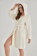 Женский махровый халат Nusa 8665 кремовый L/XL - изображение 2