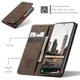 Чехол-книжка CaseMe из нубука для Samsung S22 Plus Тёмно-коричневый - изображение 5