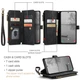 Чехол-кошелек CaseMe Retro Leather с манитом и ремешком для Samsung S23 Plus Черный - изображение 5