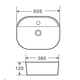 Раковина накладная Mixxus Premium ELLIPSE-0203 510х375х120mm с отверстием под смеситель (MP6678) - изображение 3
