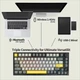 AJAZZ AK820 PRO Flying Fish Switch Black-Gray-Yellow - беспроводная клавиатура, RGB-подсветка, регулятор звука + экран - изображение 3