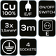 Przedłużacz listwowy NEO Tools 4 gniazda 3 m czarny 90-185 (5907558475012) - obraz 6