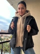 Куртка женская Lady Yep 8096 оверсайз с капюшоном и мехом тедди 46 черная - изображение 8