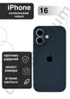 Чохол силіконовий з закритою камерою Epic Premium Silicone Case Camera Protection without MagSafe для Apple iPhone 16 (6.1) Midnight Blue - зображення 1