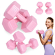Hantle sześciokątne do ćwiczeń Modern Home 2 x 5 kg Różowe (5905817006175) - obraz 5