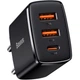 Мережевий зарядний пристрій Baseus Compact CCXJ-E01 2USB QC 3.0 Type-C 30W, Black - зображення 2