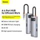 USB-хаб Baseus Metal Gleam Series 4-in-1 Type-C to USB3.0 USB2.0 4K HDMI Type-C Концентратор Type-C HUB Док-станция Space Gray (CAHUB-CY0G) - изображение 5