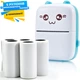 Портативный термопринтер JETIX Mini printer Blue +5 рулонов самоклеющейся термобумаги - изображение 1