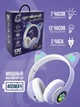 Наушники с ушками беспроводные Cat 28 с Bluetooth и подсветкой / сиреневые - изображение 2