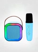 Колонка с микрофоном караоке для детей и RGB подсветкой и Bluetooth Голубой - изображение 1