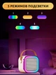 Колонка с микрофоном караоке для детей и RGB подсветкой и Bluetooth Голубой - изображение 4