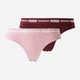 Набор трусиков танга женских хлопковых Puma Women String 2P Pack 90785422 XS 2 шт Scarlet Red (8720245668903) - изображение 1