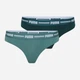 Набор трусиков танга женских хлопковых Puma Women String 2Ppack 90785424 XS 2 шт Dark Green Moss (8720245667791) - изображение 1