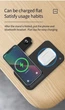 Беспровдная зарядная станция Magsafe 3 в 1 15 Вт для iPhone Apple Watch AirPods для айфона часов черная - изображение 4