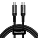 Кабель Baseus Cafule Type-C to Type-C 2m (CATKLF-HG1) Black [47410] - изображение 1