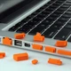 Заглушки от пыли для ноутбука силиконовые 16 шт (Type C) Оранжевый - изображение 1