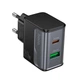 Сетевое зарядное устройство адаптер Hoco CS71A Star Speed charger |1Type-C/1USB, 3A/20W, поддержка быстрой зарядки PD/QC, многоуровневая система защиты, универсальная совместимость| Черный - изображение 1