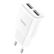 Сетевое зарядное устройство адаптер Hoco C88A Star Round |2USB, 12W/2.4A, многоуровневая система защиты, универсальная совместимость| Белый - изображение 1
