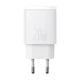 Сетевое зарядное устройство адаптер Baseus Compact Quick Charger (CCXJ-B02) |1USB/1Type-C, 20W/3A, поддержка быстрой зарядки QC/PD, многоуровневая система защиты, универсальная совместимость, компактный| Белый - изображение 1