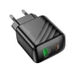 Сетевое зарядное устройство адаптер Hoco CS25A Rico |1USB/1Type-C, 20W/3A, поддержка быстрой зарядки PD/QC/FCP/AFC, многоуровневая защита, универсальная совместимость| Черный - изображение 4
