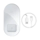 Беспроводная зарядная станция Baseus Simple 2in1 Wireless Charger Pro Edition (WXJK-C02) |15 Вт, быстрая зарядка, широкая совместимость, одновременная зарядка 2 устройств, многоуровневая защита, для смартфона и наушников, LED-индикатор| Белый - изображение 1