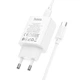 Сетевое зарядное устройство адаптер Hoco C143A Benefit |1Type-C, 3A/20W, поддержка быстрой зарядки PD/QC, многоуровневая система защиты, широкая совместимость| + Кабель Type-C к Type-C в комплекте |1 м, 60 Вт| Белый - изображение 5