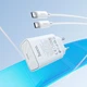 Сетевое зарядное устройство адаптер Hoco C143A Benefit |1Type-C, 3A/20W, поддержка быстрой зарядки PD/QC, многоуровневая система защиты, широкая совместимость| + Кабель Type-C к Type-C в комплекте |1 м, 60 Вт| Белый - изображение 7