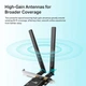 Беспроводной PCI-E адаптер с 2 антеннами TP-LINK Archer TX20E, Wi-Fi 6, Bluetooth 5.2, 1201 Mbps, 2.4/5 GHz, Black - изображение 4