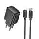 Мережевий зарядний пристрій Hoco CS24A, 1Type-C, PD, QC 25W, Type-C to Lightning, Чорний - зображення 1