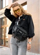 Большая женская поясная сумка бананка Sambag для планшета DynamicDart черная - изображение 1