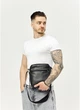 Мужская кожаная сумка через плечо мессенджер Sambag Makros черная - изображение 5